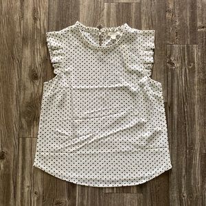 NWOT Sleeveless Top with ruffle detail